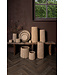 PTMD Jaydean Grey cement pot met geribbelde structuur rond XXL.