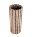 PTMD Jaydean Grey cement pot met geribbelde structuur hoog L