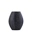 PTMD Jowad Grafiet aluminium plaat pot geribbeld hoog ovaal S
