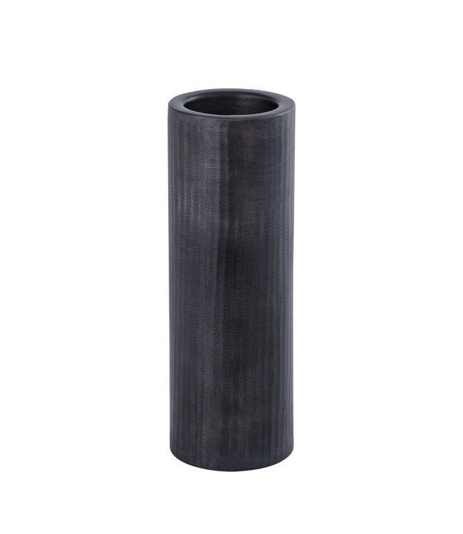 PTMD Jowad Grafiet aluminium plaat kaarsenhouder rib L