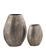 PTMD Jowad Antiek Goud aluminium plaat pot rib hoog ovaal S