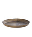 PTMD Jowad Antiek Gouden aluminium schaal geribbeld rond L