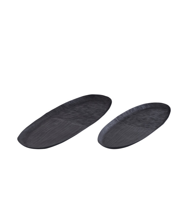 PTMD Jowad Grafiet aluminium plaat kom geribbeld ovaal L