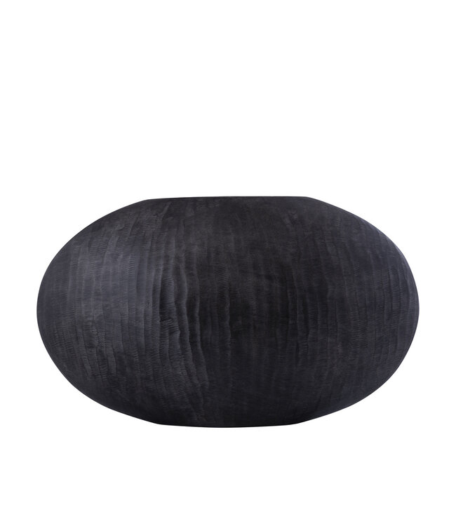 PTMD Jowad Grafiet aluminium plaat pot geribbeld laag ovaal L