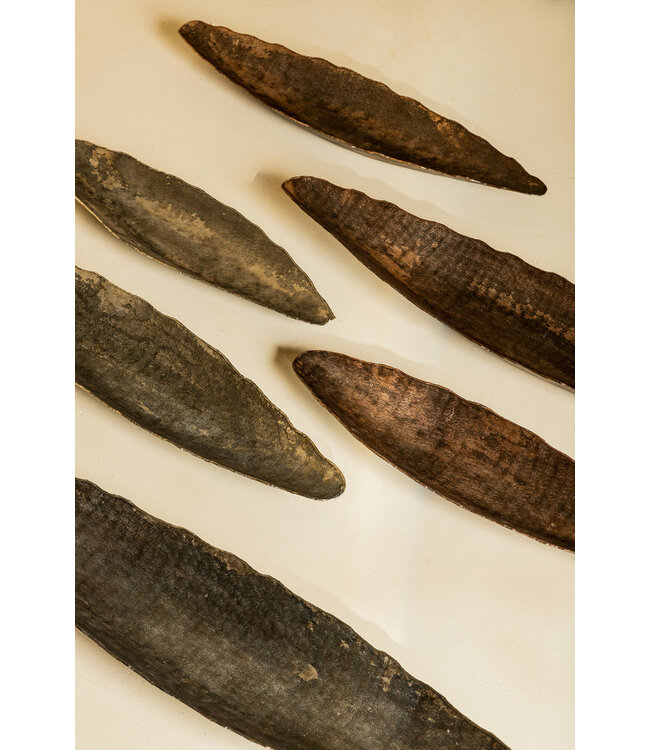 PTMD Semin Zilveren aluminium ovale rustieke kom met golvende rand L