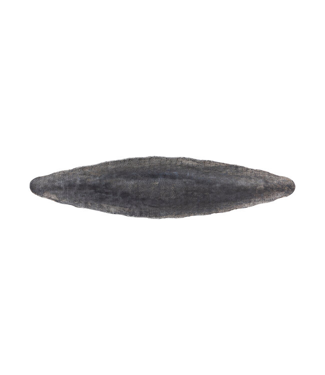 PTMD Semin Zilveren aluminium ovale rustieke kom met golvende rand M