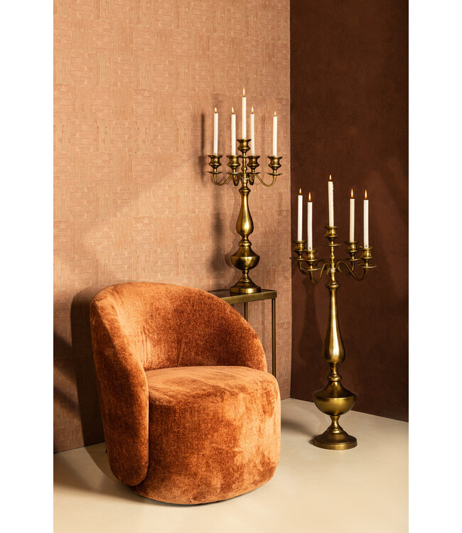 PTMD Manuelle Gouden gegoten aluminium kaarsenhouder M