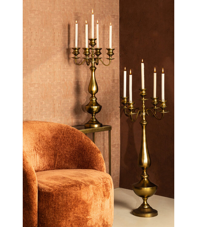 PTMD Manuelle Gouden gegoten aluminium kaarsenhouder M