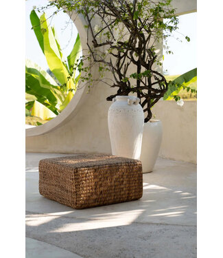 Bazar Bizar De Hyacint Poef Vierkant - Natuurlijk - M 30x60x60cm