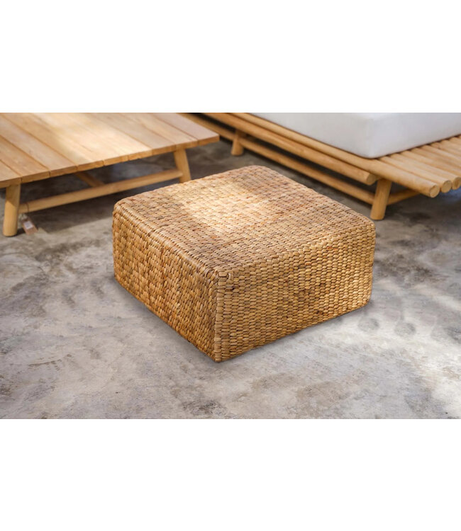 Bazar Bizar De Hyacint Poef Vierkant - Natuurlijk - M 30x60x60cm
