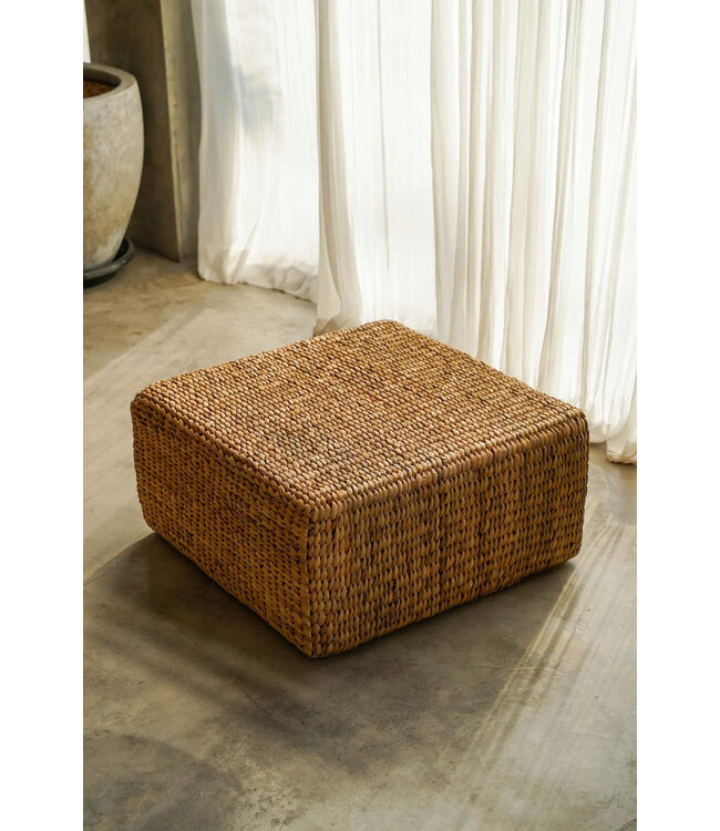 Bazar Bizar De Hyacint Poef Vierkant - Natuurlijk - M 30x60x60cm