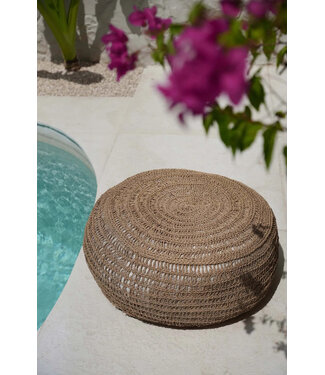 Bazar Bizar De Zeegras Poef - Natuurlijk - M 35x60x60cm