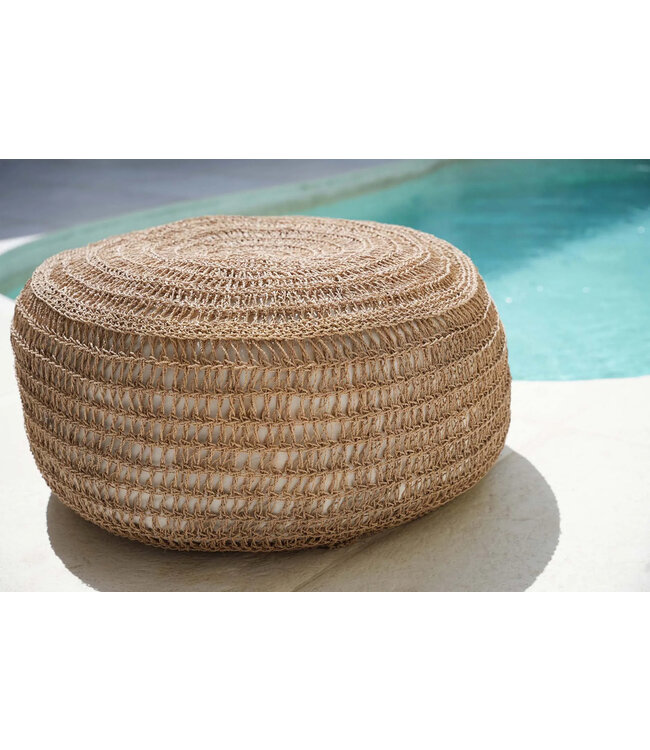 Bazar Bizar De Zeegras Poef - Natuurlijk - M 35x60x60cm
