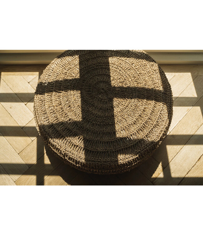 Bazar Bizar De Zeegras Poef - Natuurlijk - M 35x60x60cm