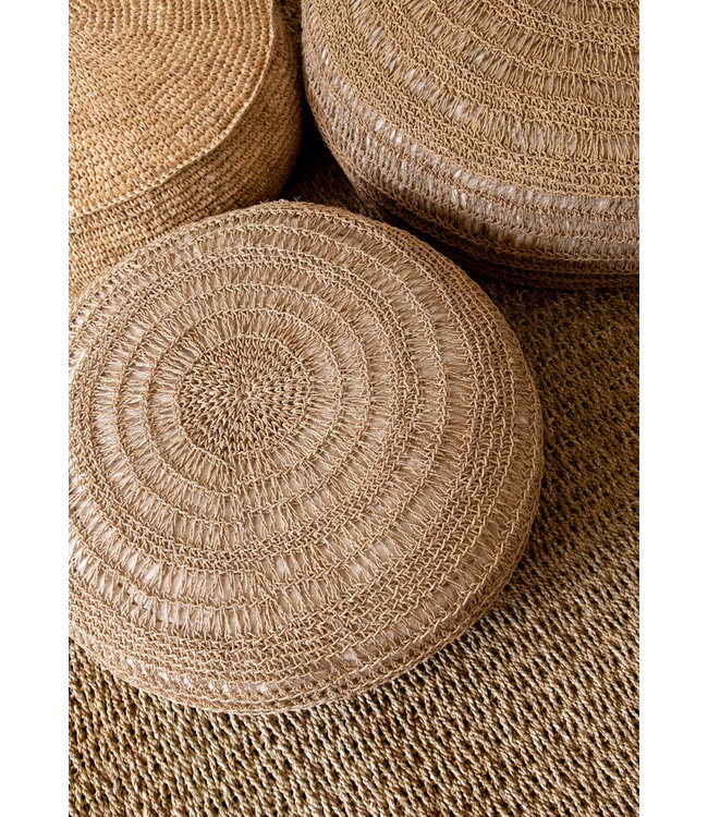 Bazar Bizar De Zeegras Poef - Natuurlijk - M 35x60x60cm