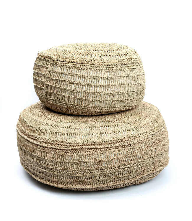 Bazar Bizar De Zeegras Poef - Natuurlijk - M 35x60x60cm