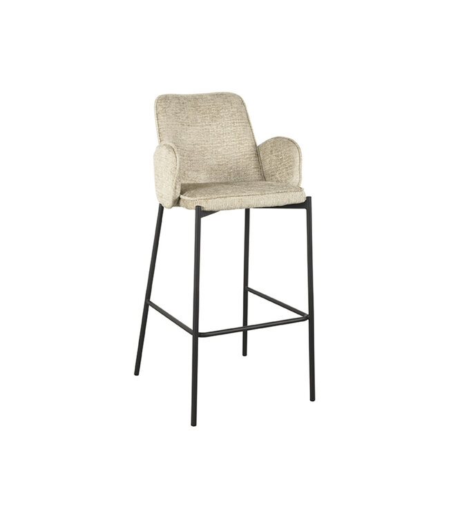 LABEL51 Barkruk Joni - Beige - Fluweel - Zithoogte 78 cm