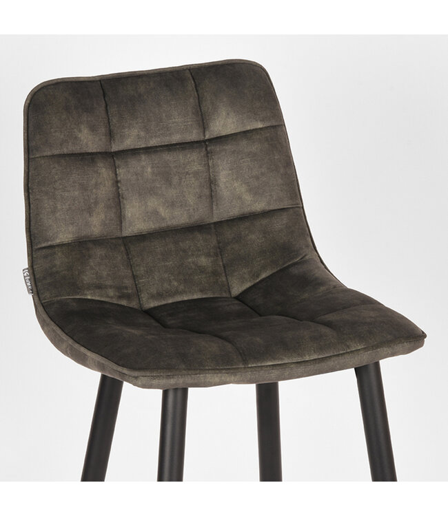 LABEL51 Barkruk Jelt - Hunter - Velours - Zithoogte 78