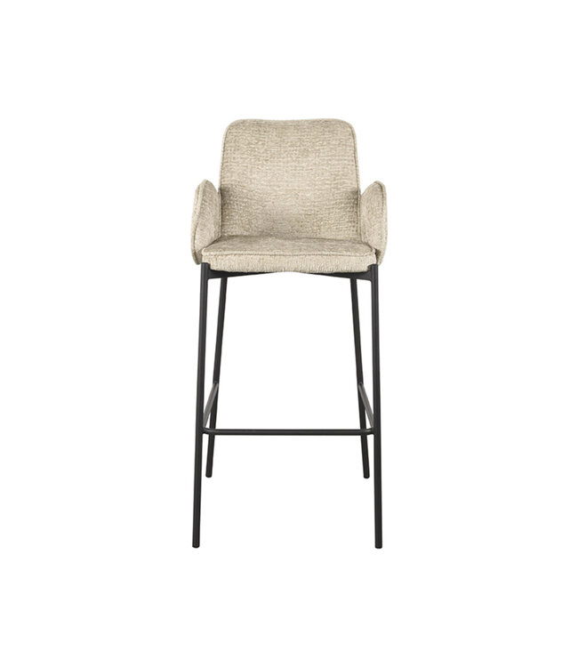 LABEL51 Barkruk Joni - Beige - Fluweel - Zithoogte 78 cm