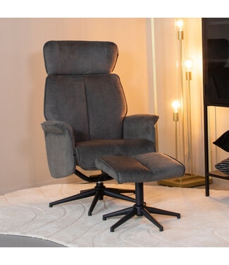 LABEL51 Lounge chair Verdal + Ottoman 77x79x109 cm