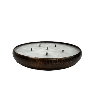 PTMD Bunty Koper Aluminium Gehamerde Kaars Rond M (set van 2)