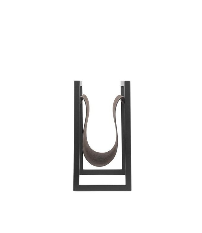 LABEL51 Tijdschriftenrek - Antraciet - Leer