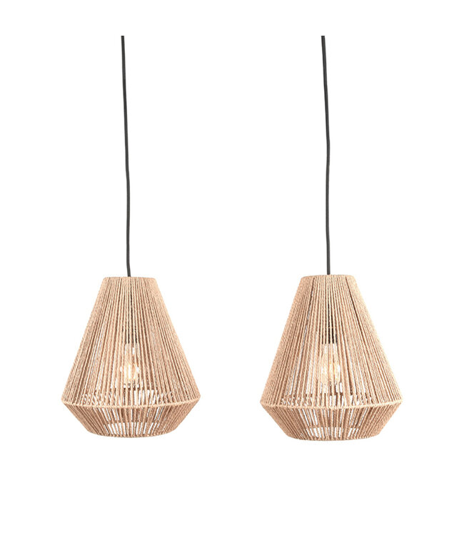 LABEL51 Hanglamp Ibiza - Naturel - Jute - 2-Lichts