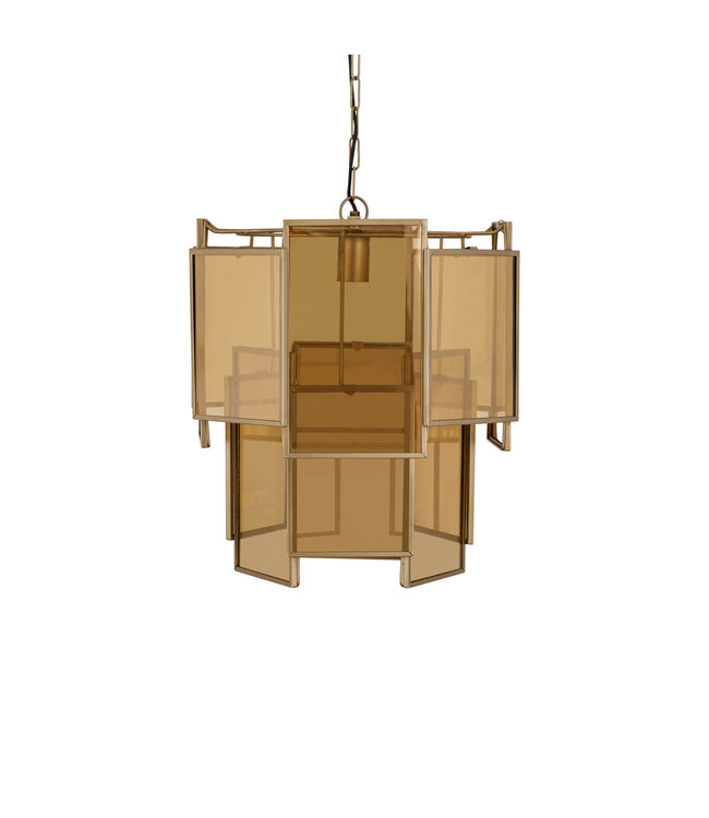 PTMD Loucas Messing Glans Glas Hanglamp Lagen S