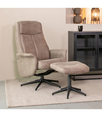 LABEL51 Lounge chair Bergen + Ottoman 77x76x105 cm