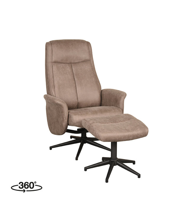 LABEL51 Lounge chair Bergen + Ottoman 77x76x105 cm