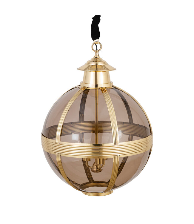 PTMD Mikk Messing Antiek Glazen Hanglamp Rnd L