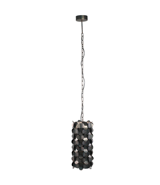PTMD Jaye Zwarte Hanglamp met Cirkelpatroon Klein