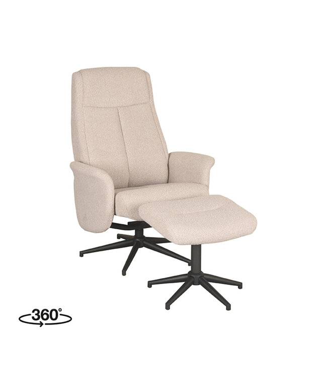 LABEL51 Lounge chair Bergen + Ottoman 77x76x105 cm