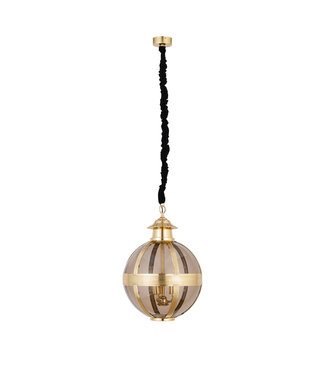 PTMD Mikk Messing Antiek Glazen Hanglamp Rnd S