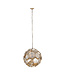 PTMD Thyro Antiek Messing Glas Amber Bal Lamp