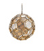PTMD Thyro Antiek Messing Glas Amber Bal Lamp
