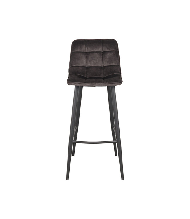 LABEL51 Barkruk Jelt - Antraciet - Velours - Zithoogte 78"