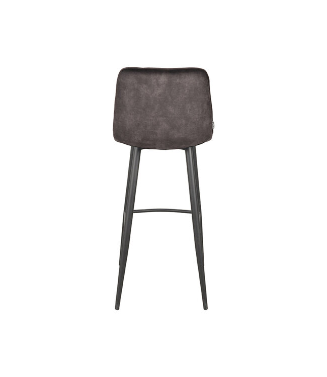 LABEL51 Barkruk Jelt - Antraciet - Velours - Zithoogte 78"