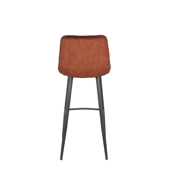 LABEL51 Barkruk Jelt - Roest - Velours - Zithoogte 78"