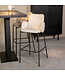 LABEL51 LABEL51 Barkruk Joni - Beige - Fluweel - Zithoogte 78 cm