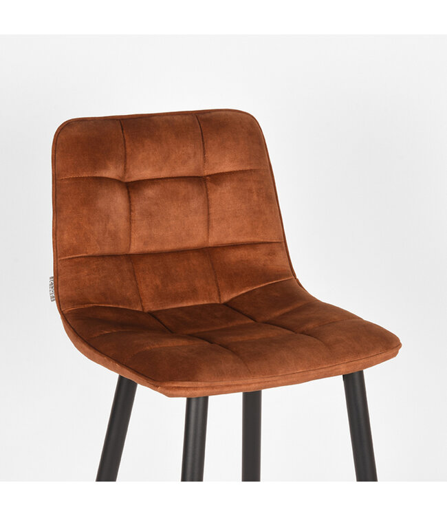 LABEL51 LABEL51 Barkruk Jelt - Oker - Velours - Zithoogte 65