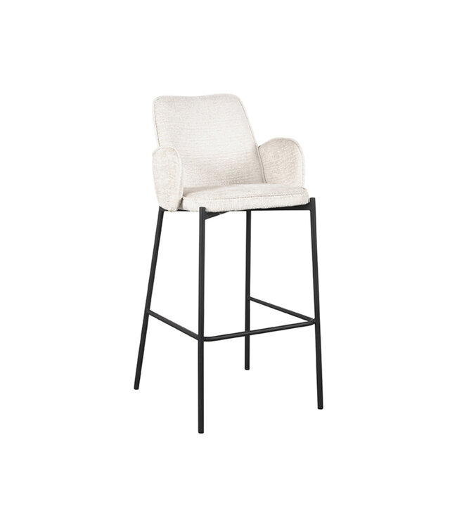 LABEL51 LABEL51 Barkruk Joni - Beige - Fluweel - Zithoogte 78 cm