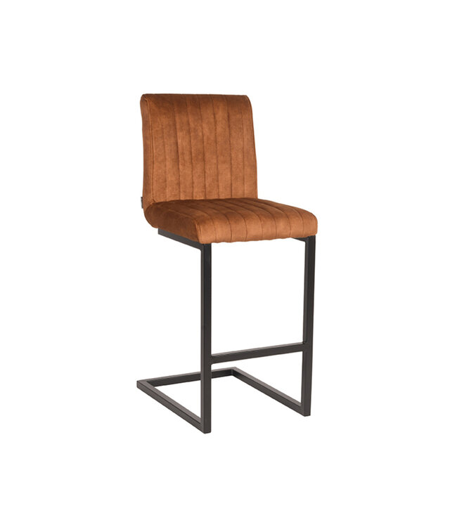 LABEL51 Barkruk Milo - Oker - Velours - Zithoogte 65