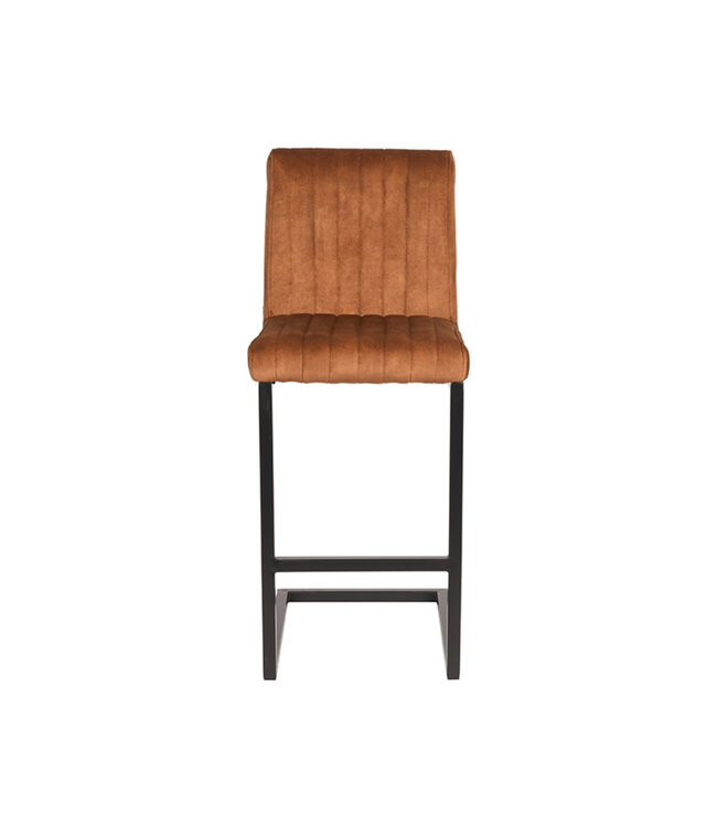 LABEL51 Barkruk Milo - Oker - Velours - Zithoogte 65