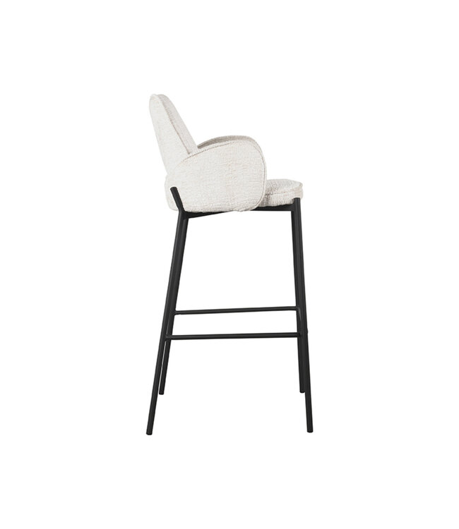 LABEL51 LABEL51 Barkruk Joni - Beige - Fluweel - Zithoogte 78 cm