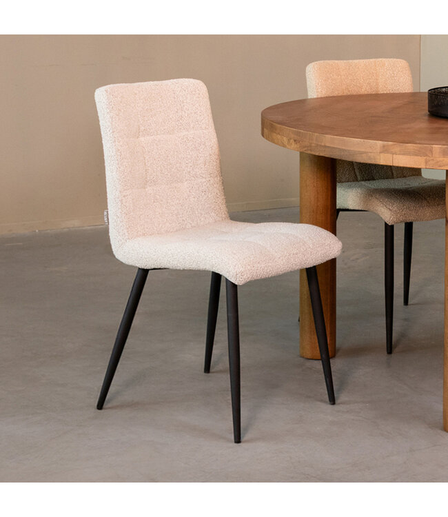 LABEL51 Eetkamerstoel Sam - Naturel - Boucle