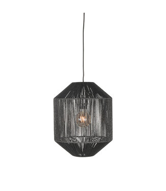 LABEL51 LABEL51 Hanglamp Ibiza - Zwart - Jute - 1-Lichts Cilinder