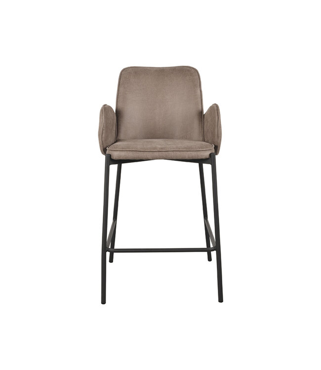 LABEL51 LABEL51 Barkruk Joni - Taupe - Microfiber - Zithoogte 65 cm