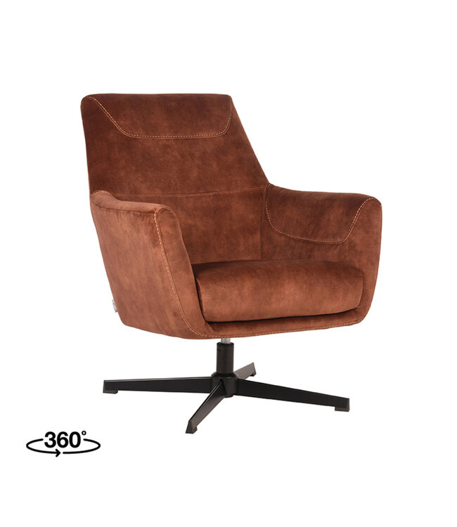 LABEL51 Fauteuil Toby - Roest - Velours