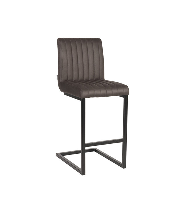 LABEL51 LABEL51 Barkruk Milo - Antraciet - Microfiber - Zithoogte 65